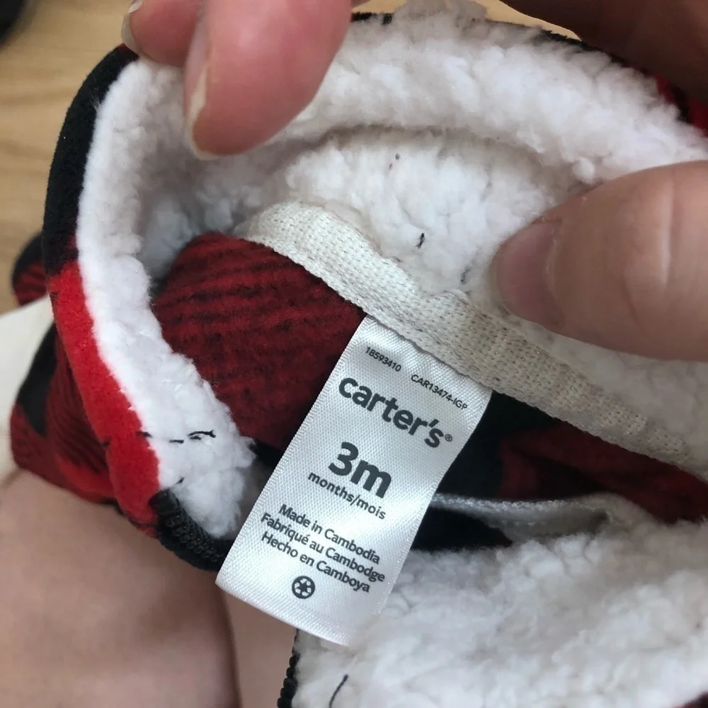 Carter’s Buffalo Plaid Vest Long Sleeve Onesie NWT 3 months